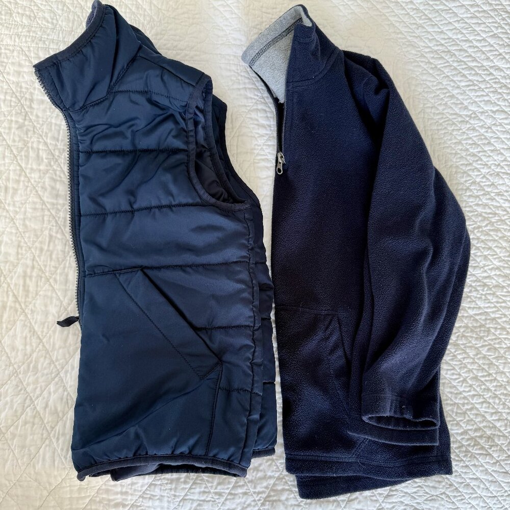 Children's Place - Fleece and Vest Bundle- Boys Size M 7/8